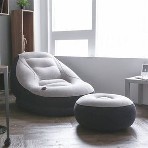 Sillón Inflable Comfort, Puff Comodo + Reposapiés